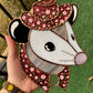 Ornate Floral Cowboy Opossum Stained Glass Opossum