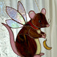 Dichroic Fairy Rat Stained Glass Suncatcher