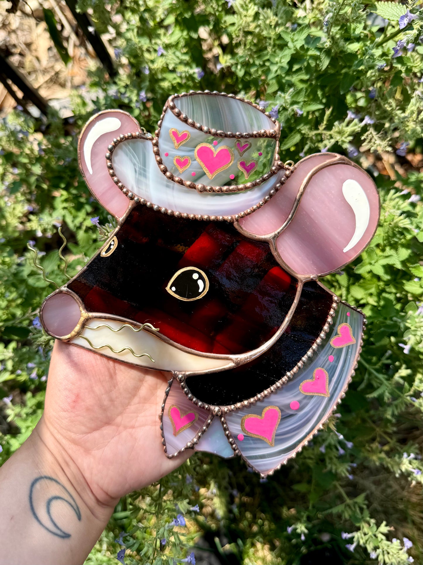 Miss Mouse Stained Glass Suncatcher