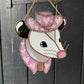Pink Pony Opossum Stained Glass Suncatcher