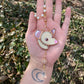 Flower Rat Stained Glass Charm