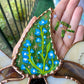 Blue Flower Wizard Raccoon Stained Glass Suncatcher