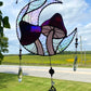 Spiderweb Mushroom Moon Stained Glass Suncatcher