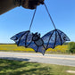 Black and Blue Wizard Bat Stained Glass Suncatcher