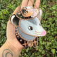 Mini Black Iridescent Cowboy Opossum Mini Stained Glass Suncatcher