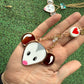 Heart Opossum Stained Glass Charm