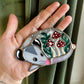 Winter Mushroom Opossum Stained Glass Ornament