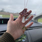 Pink Mushroom Stained Glass Car Charm