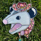 Screamy Flower Opossum Stained Glass Suncatcher