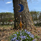 Blue Iridescent and Gold Sun and Moon Suncatcher