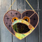 ( has small crack) Lilac Frog Stained Glass Suncatcher