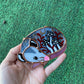 Black and Red Mushroom Opossum Stained Glass Suncatcher Ornament