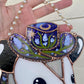 Lavender Cowboy Opossum Stained Glass Suncatcher