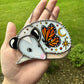 Mini Monarch Opossom Stained Glass Suncatcher
