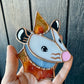 Mini Goldenrod Wizard Opossum Stained Glass Suncatcher