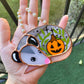 Jack-o-lantern Mini Sleepy Opossum Stained Glass Ornament