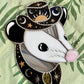 Mixed Metal Celestial Opossum Stained Glass Suncatcher