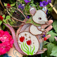 Spring Fairy Rat Stained Glass Suncatcher