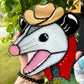 Made to Order: Screamy Cowboy Opossum Stained Glass Suncatcher