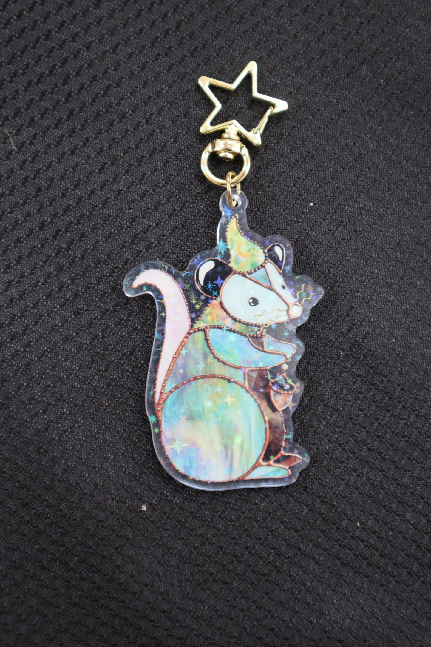 Wizard Opossum Holographic Acrylic Bag Charm