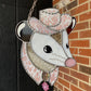 Baby Pink Cowgirl Opossum Stained Glass Suncatcher