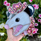 Screamy Flower Opossum Stained Glass Suncatcher