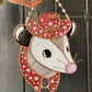 Ornate Floral Cowboy Opossum Stained Glass Opossum