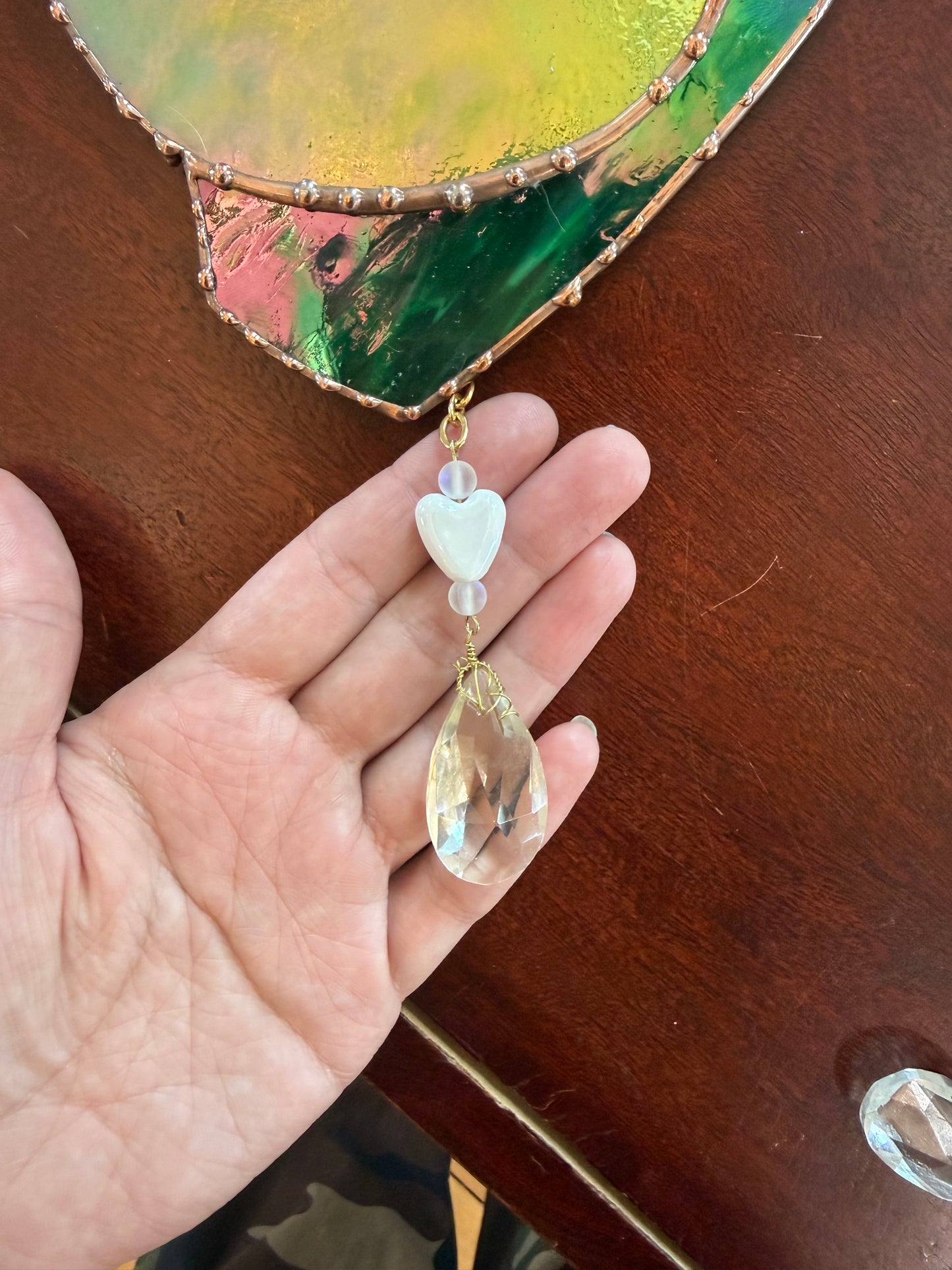 Lovely Wizard Frog Stained Glass Suncatcher