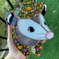 Garden Cowboy Opossum Stained Glass Suncatcher
