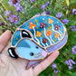 Sleepy Fall Mushroom Opossum Mini Stained Glass Suncatcher