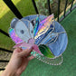 Blue Crystal Guardian Opossum Stained Glass Suncatcher