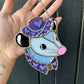 Mini Purple Cowboy Opossum Stained Glass Ornament