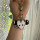 Green Heart Opossum Stained Glass Car Charm