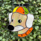 Helicopter Hat Dog Stained Glass Suncatcher