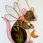 Dichroic Fairy Rat Stained Glass Suncatcher