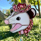 Screamy Flower Opossum Stained Glass Suncatcher
