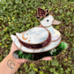 Garnet Strawberry Duck Stained Glass Suncatcher
