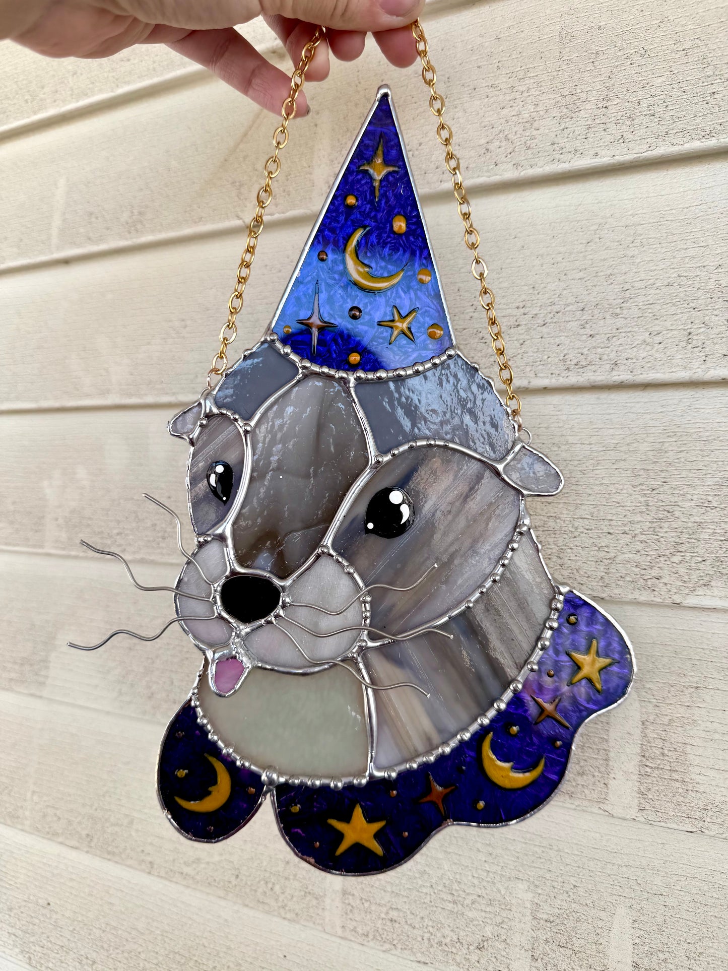 Sea Lion Wizard Stained Glass Suncatcher