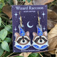 Blue and Gold Wizard Raccoon Acrylic Earrings