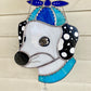 Blue Helicopter Hat Dog Stained Glass Suncatcher