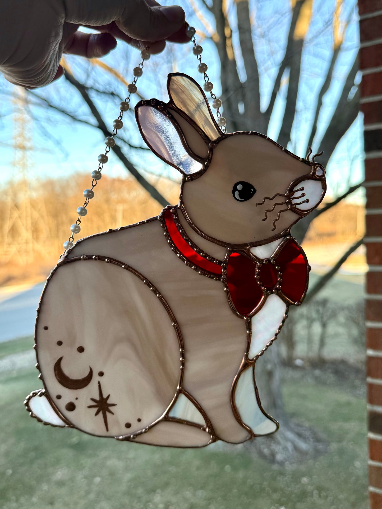 Mr. Bunny Stained Glass Suncatcher