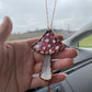 Pink Mushroom Stained Glass Car Charm