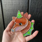 Green Wizard Fox Mini Stained Glass Suncatcher