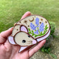 Mini Tan Lavender Rat Stained Glass Ornament