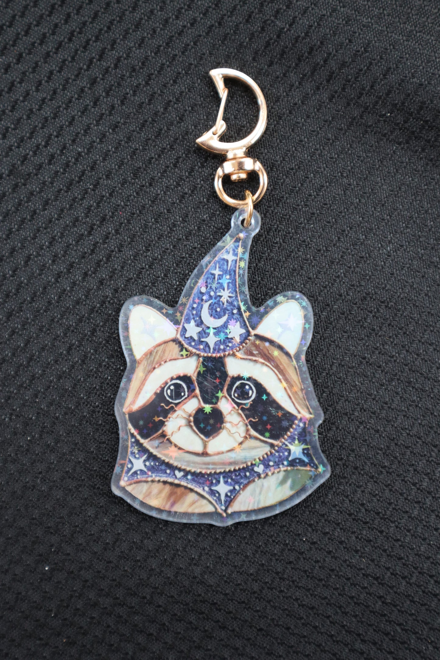 Wizard Raccoon Holographic Acrylic Bag Charm