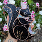 Moon Squirrel Wizard Stained Glass Suncatcher