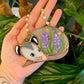 Mini Sleepy Lavender Opossum Stained Glass Ornament
