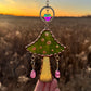 Green Mushroom Stained Glass Suncatcher