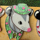 Tulip Cowboy Opossum Mini Stained Glass Suncatcher