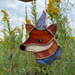 Purple Swirl Mini Wizard Fox Stained Glass Suncatcher